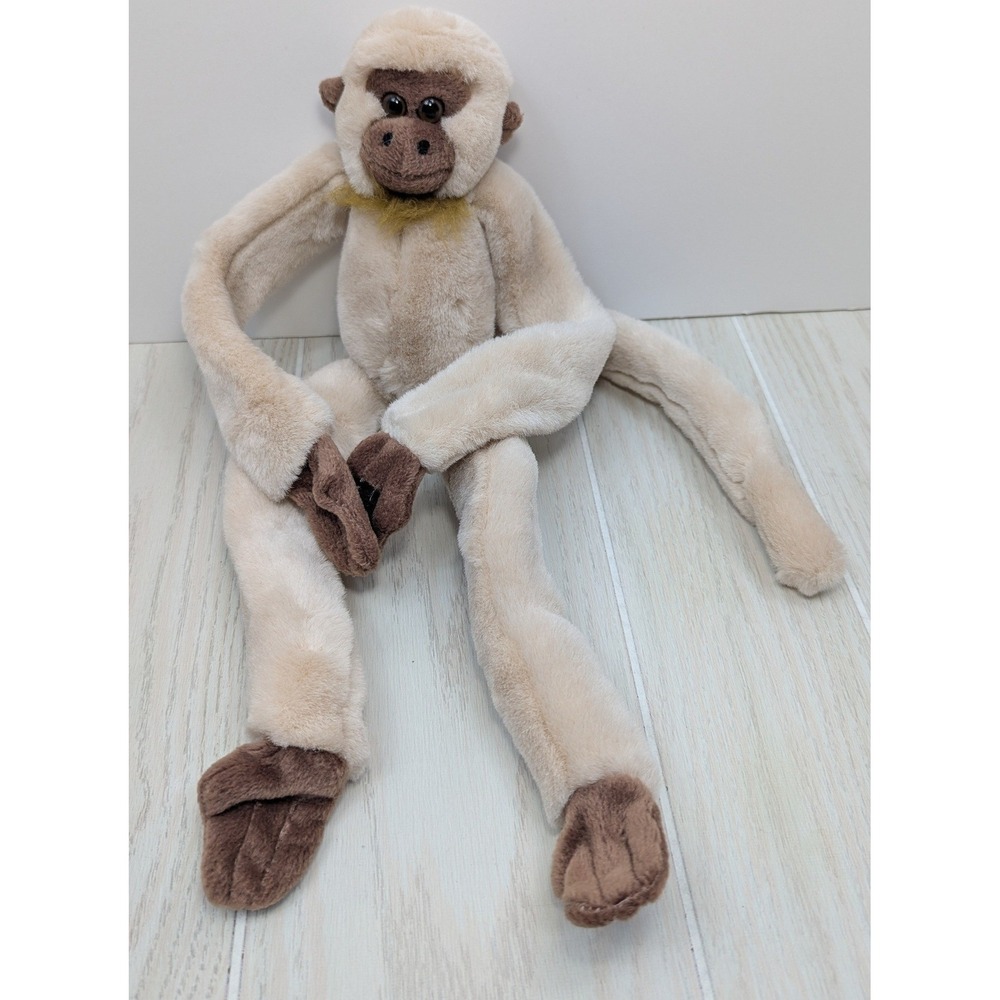 K&M International Plush Monkey Tan Brown Hanging HFastening Hands 1992